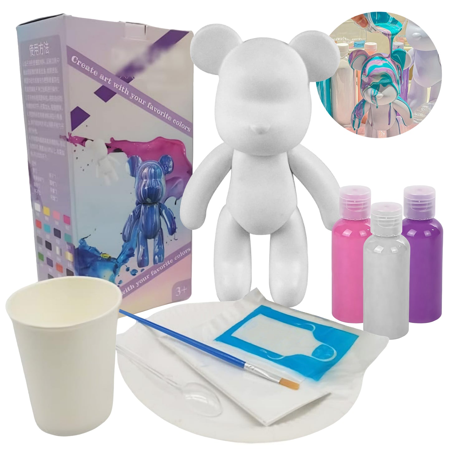 Oso Bearbrick - Pintar Arte Fluido
