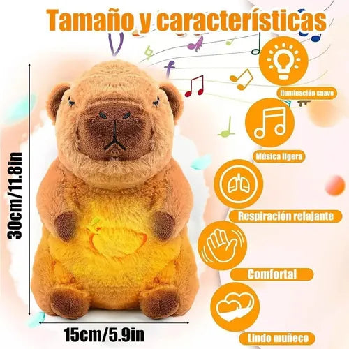 Peluche Capibara musical con movimiento respiracion