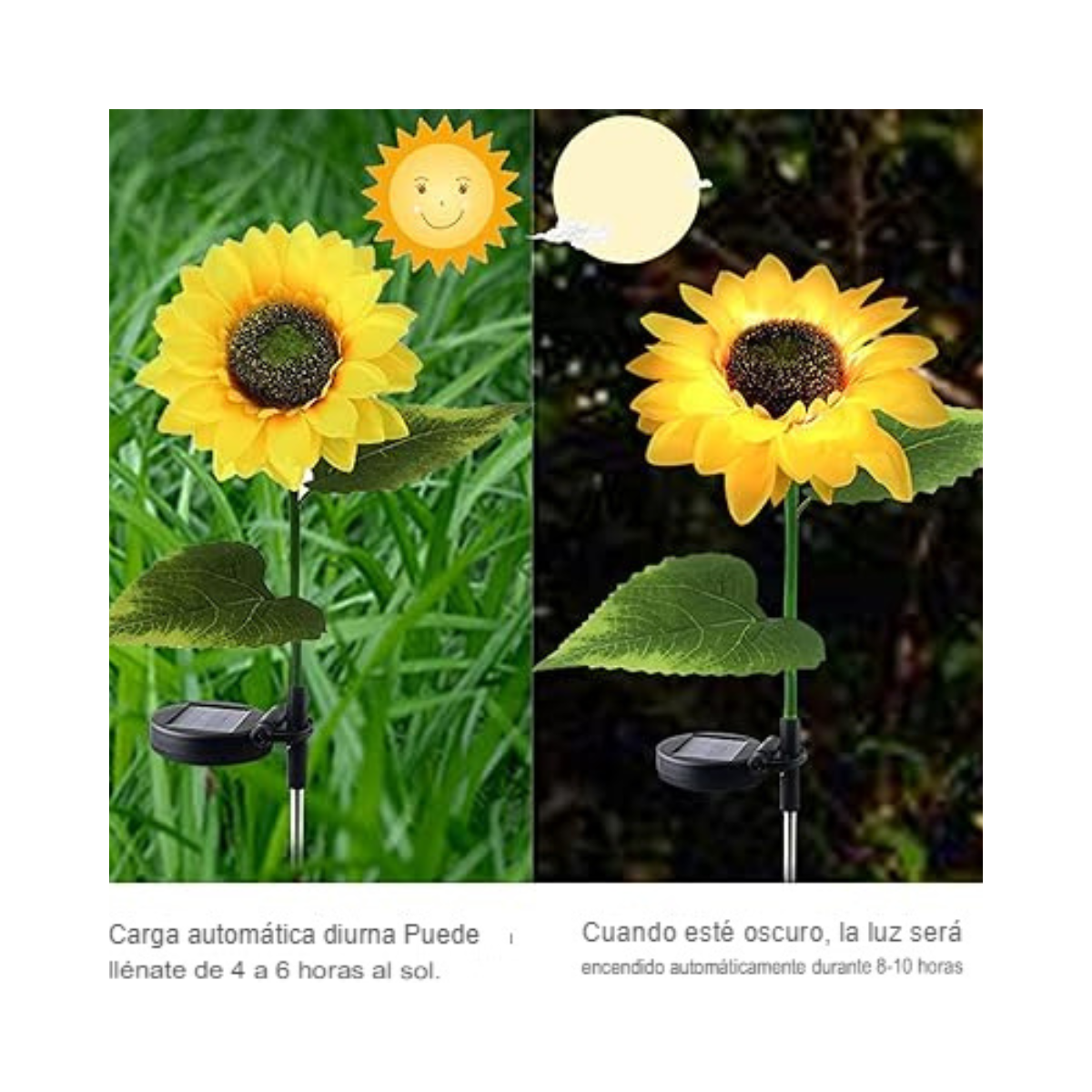 Flor De Luces Solar Diseño De Girasol