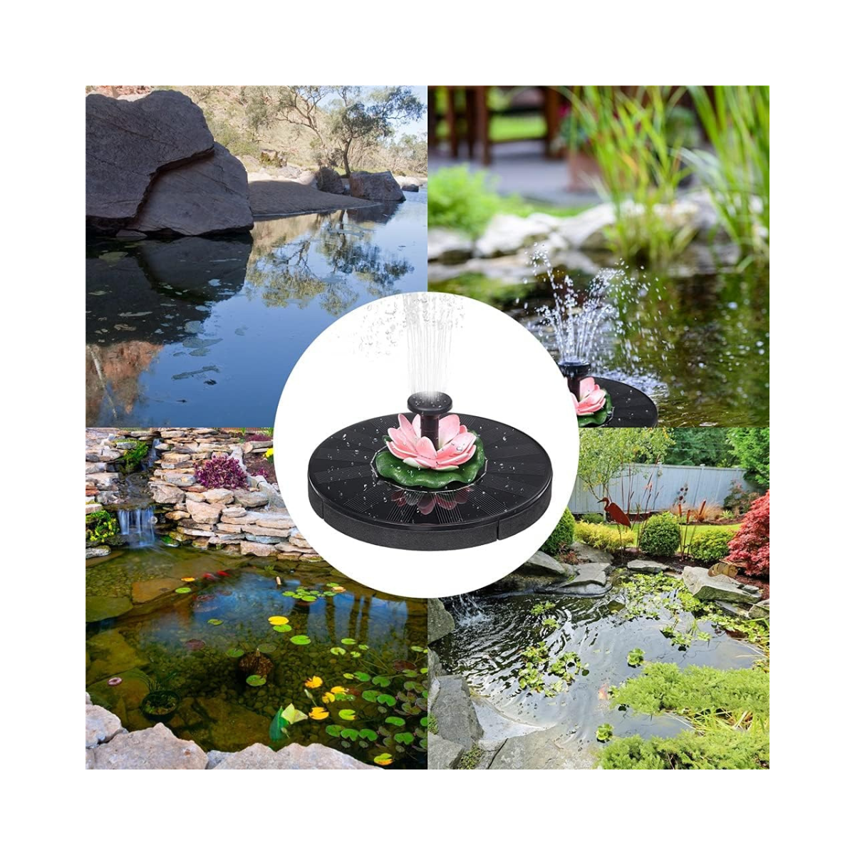 Fuente De Flor Solar Redonda Para Jardín