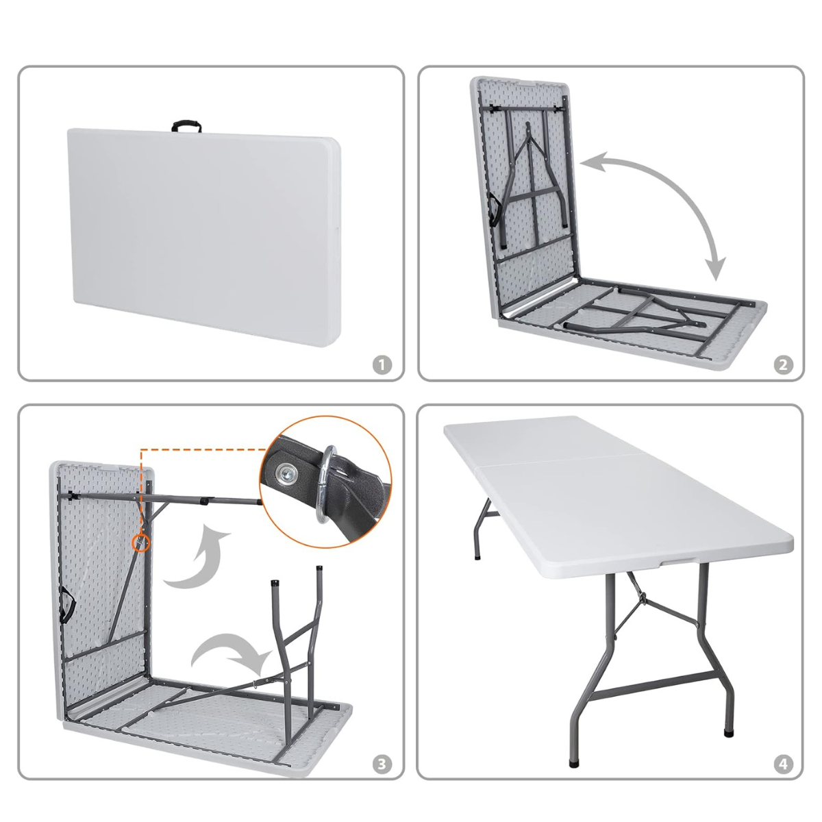 Mesa Movil Plegable Plastico Resistente
