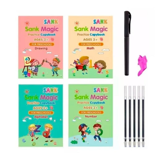 4 libros caligrafía Montessori + Lápiz mágico