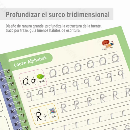 4 libros caligrafía Montessori + Lápiz mágico