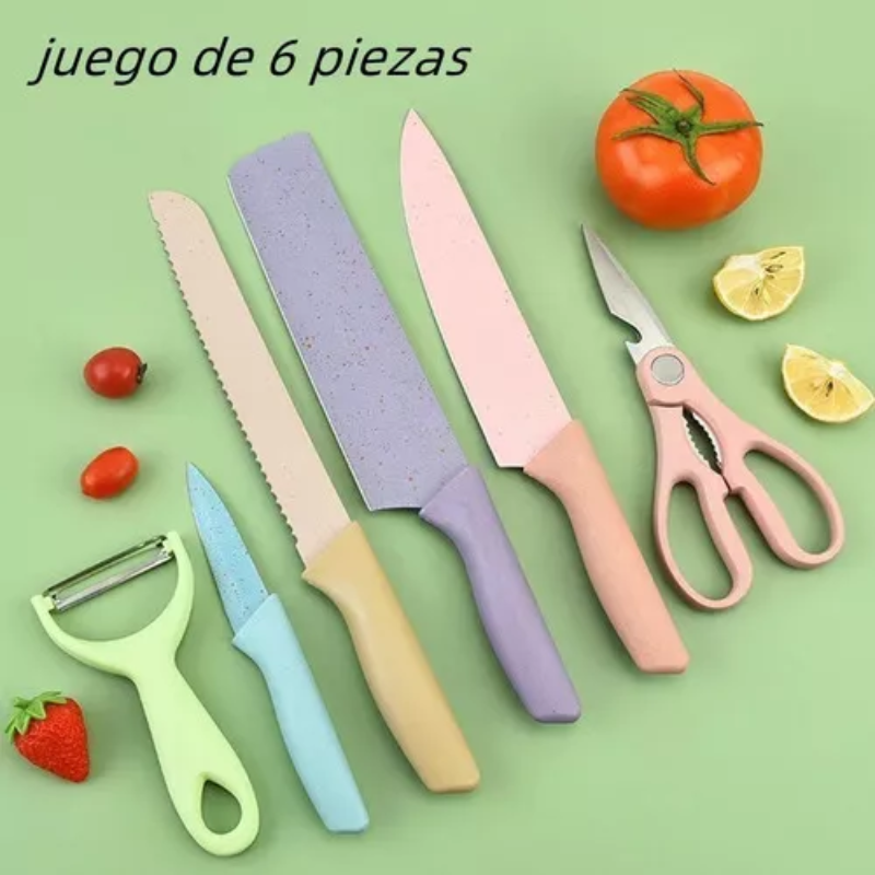 Juego De Cuchillos Profesionales colores 6 Pieza