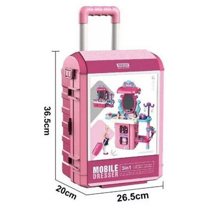 Juguete Maleta 2 en 1: Mesa Maquilladora rosa