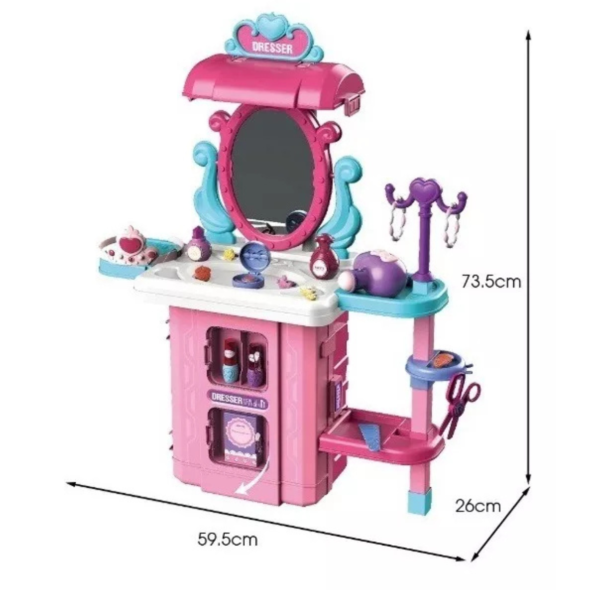 Juguete Maleta 2 en 1: Mesa Maquilladora rosa