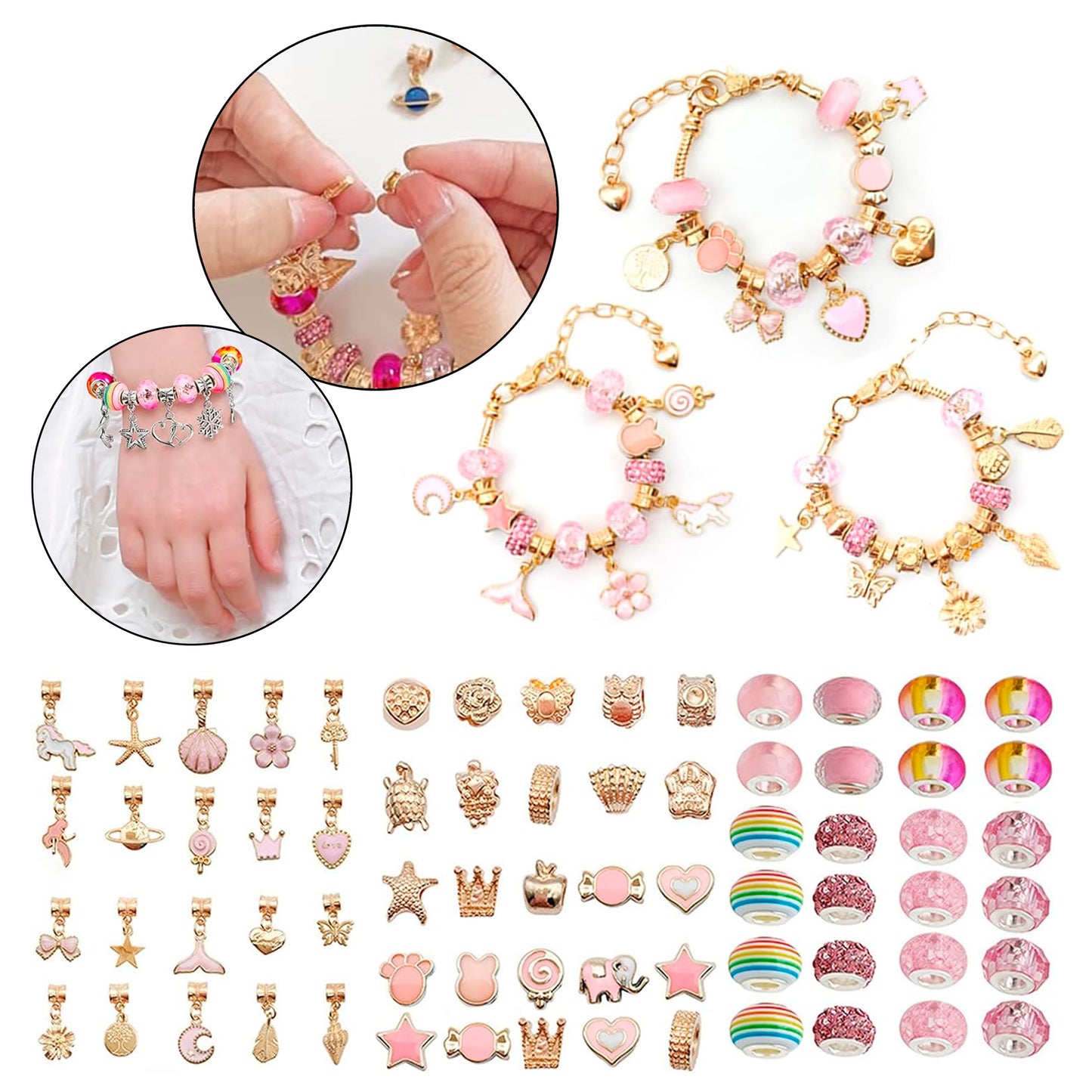 Juego De Charms Para Hacer Pulseras 63 piezas