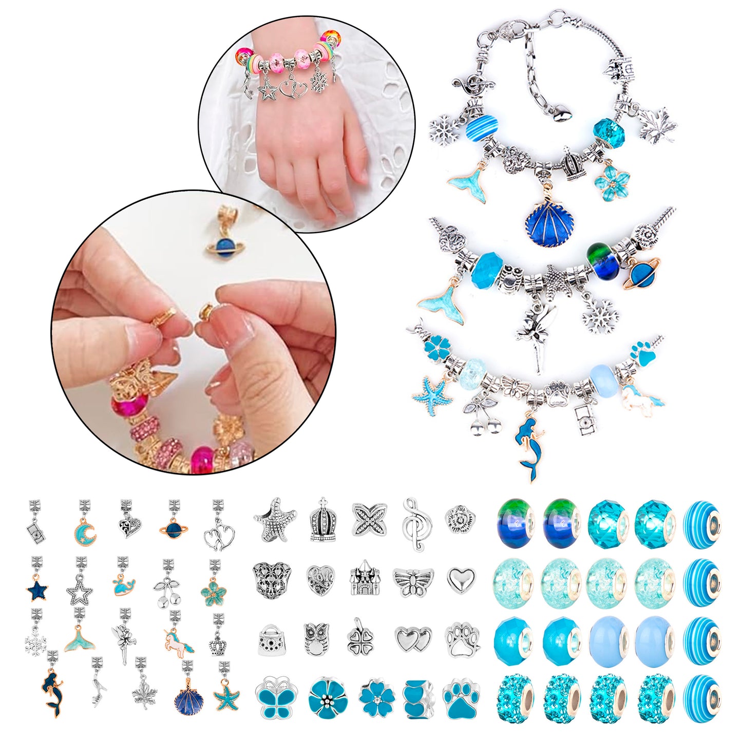 Juego De Charms Para Hacer Pulseras 63 piezas