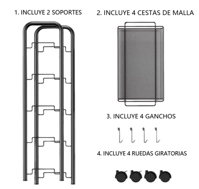 Estante Moderno Organizador 4 Niveles