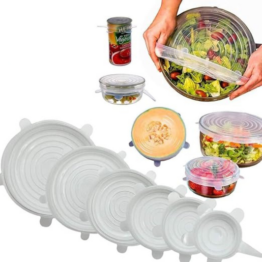 Juego De 6 Tapas Elasticas De Silicona