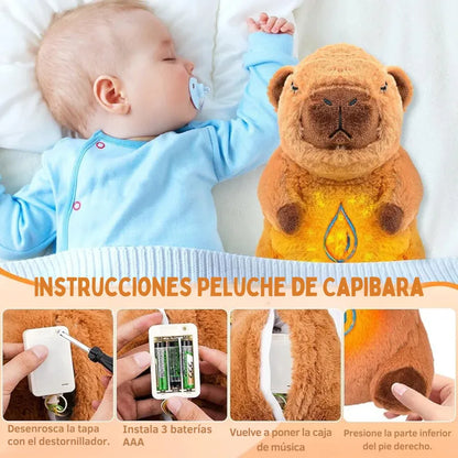 Peluche Capibara musical con movimiento respiracion