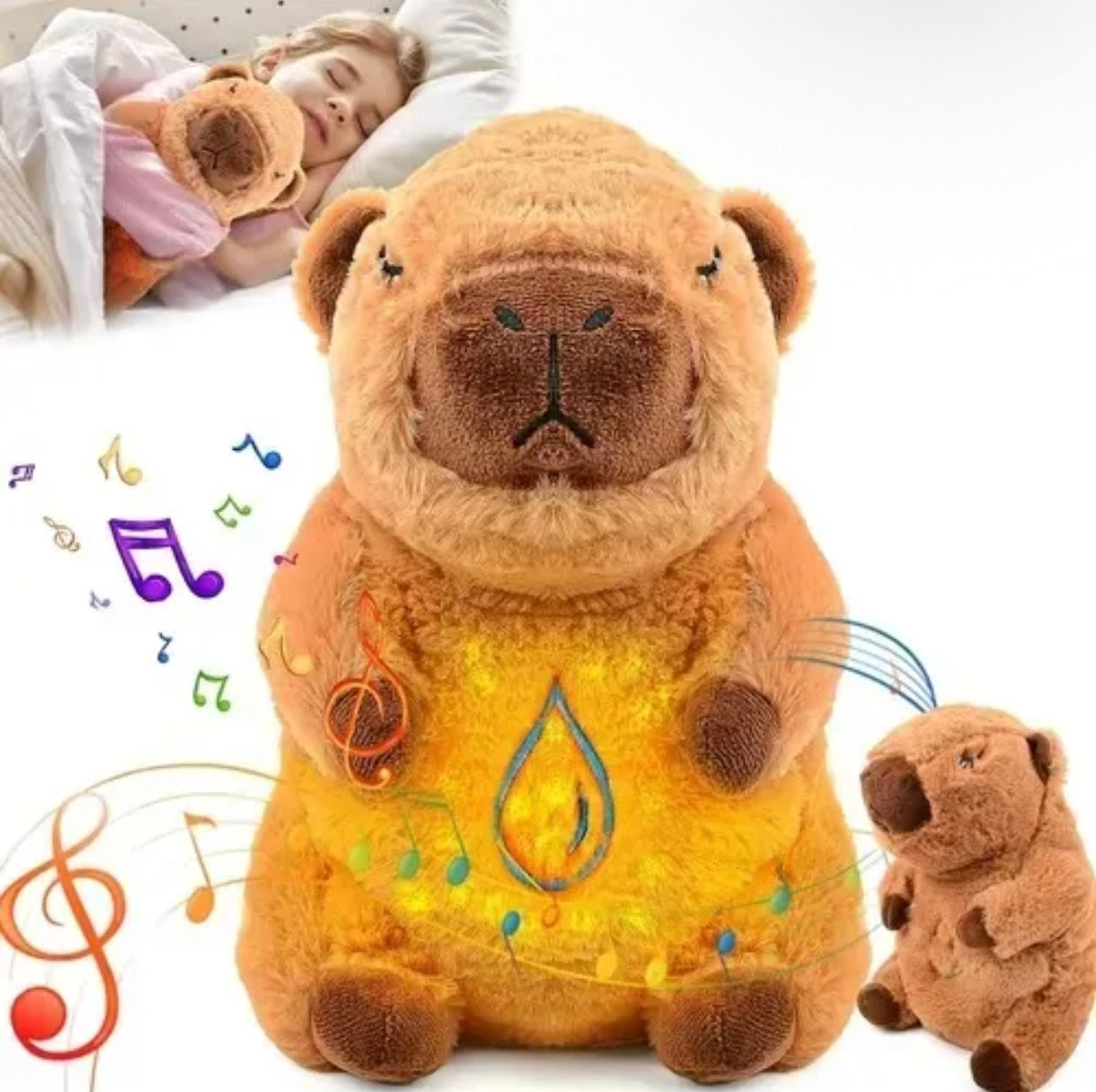Peluche Capibara musical con movimiento respiracion