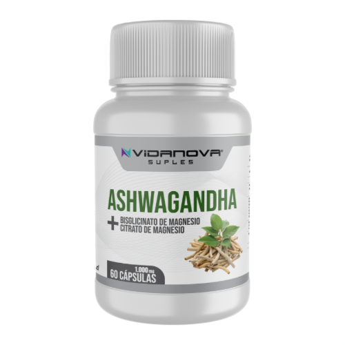 Ashwagandha Magnesio 60 Cap 1000Mg	- Reduce ansiedad, estres y mejora el sueño.