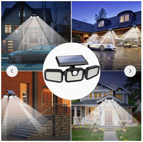 Triple Lampara Ancha Led Solar