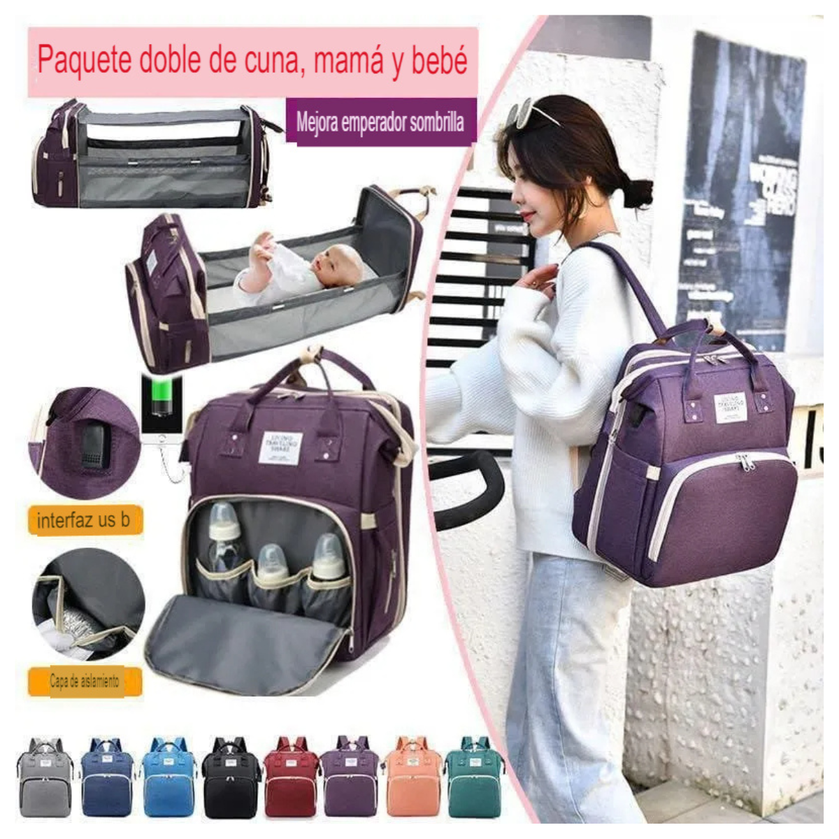 Bolso Plegable cuna bebe