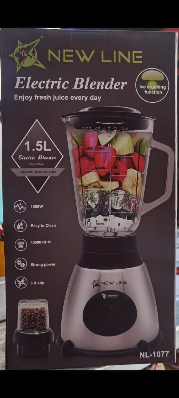 Licuadora En Acero Con Vaso De Vidrio