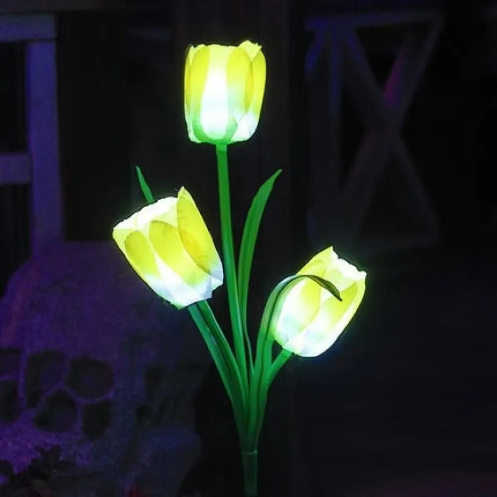 Flor De Luces Solar Diseño De Tulipan