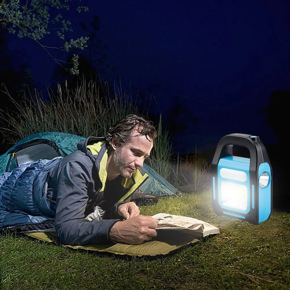 Kit de Emergencia Linterna doble Foco con panel solar