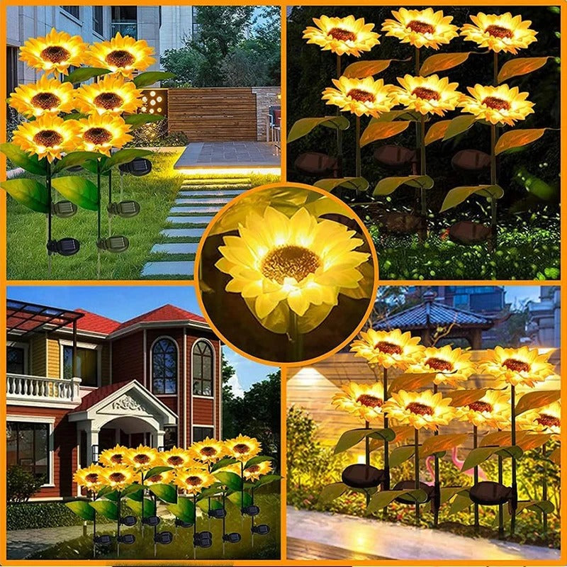 Flor De Luces Solar Diseño De Girasol