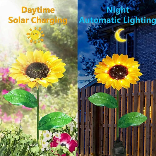 Flor De Luces Solar Diseño De Girasol