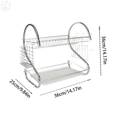 Secador De Platos De 2 Niveles De Acero