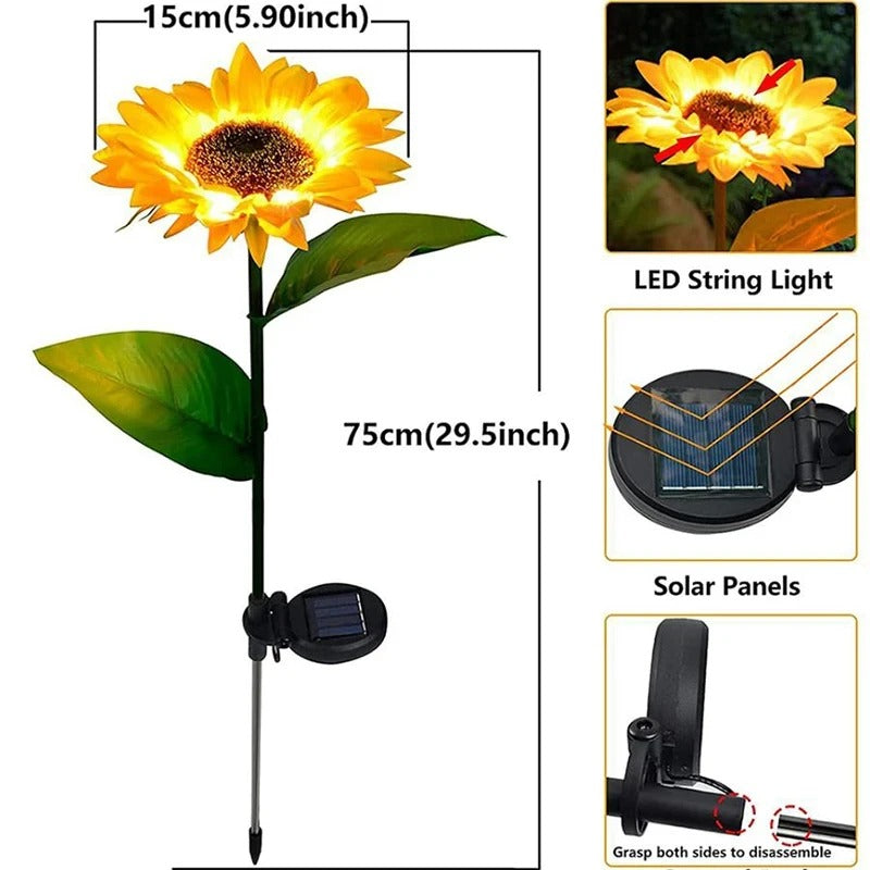 Flor De Luces Solar Diseño De Girasol