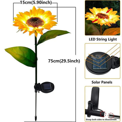 Flor De Luces Solar Diseño De Girasol