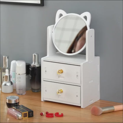 Organizador Maquillaje Espejo Giratorio
