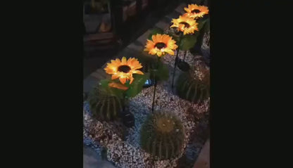 Flor De Luces Solar Diseño De Girasol