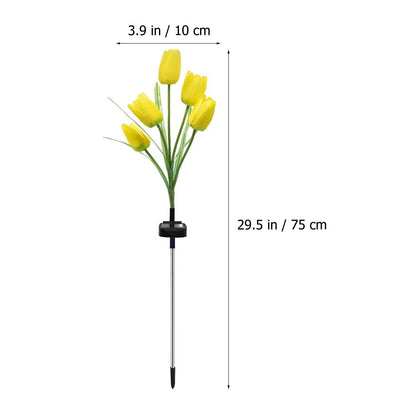 Flor De Luces Solar Diseño De Tulipan